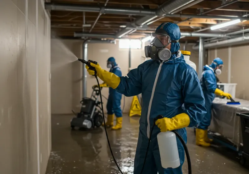 Basement Sanitization and Antimicrobial Treatment process in Tallmadge, OH